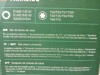 Torx Juego Vasos PARKSIDE 19 Piezas