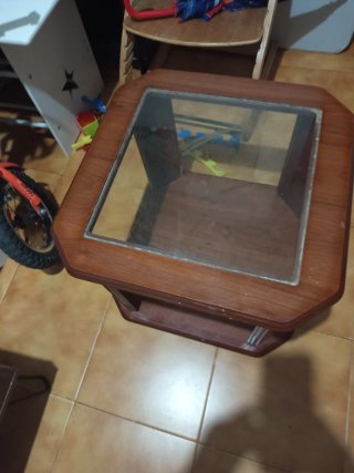 Mesa de centro madera y cristal