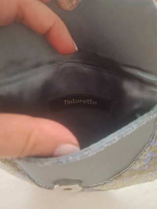 Bolso fiesta lentejuelas verde tornasolado