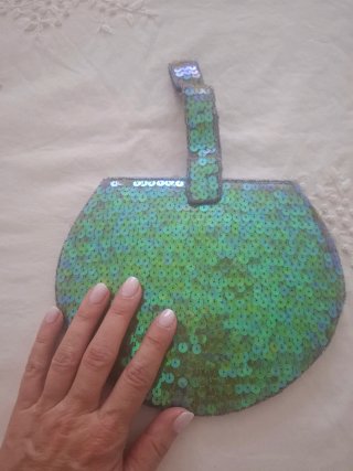 Bolso fiesta lentejuelas verde tornasolado