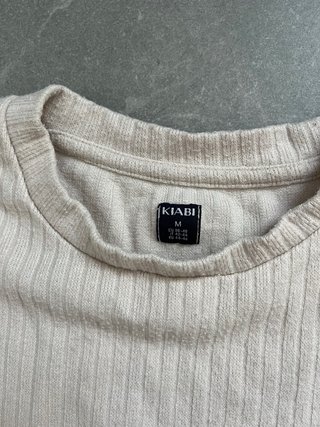 Jersey premamá de canalé beige