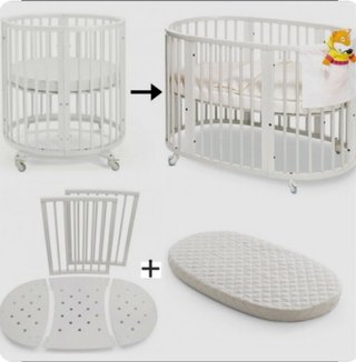 Mini Cuna + Cuna Stokke Sleepi Blanca Evolutiva