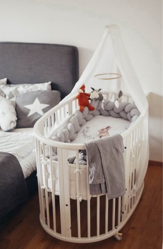 Mini Cuna + Cuna Stokke Sleepi Blanca Evolutiva