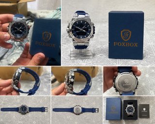 Reloj FOXBOX Hombre Deportivo Azul/Plata Nuevo