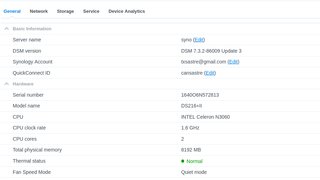 Synology DS216+II NAS Servidor