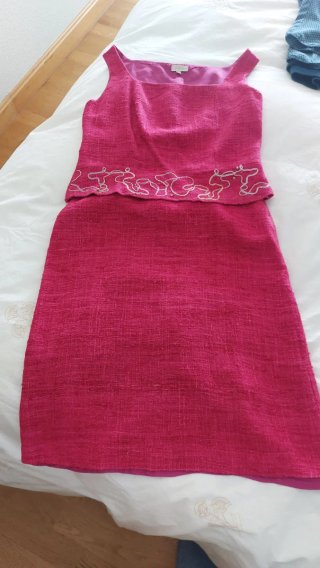 Conjunto Top y Falda Rosa Tweed