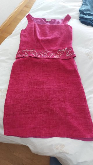 Conjunto Top y Falda Rosa Tweed