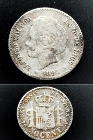 🇪🇸 Lote de 7 monedas de plata de Alfonso XIII