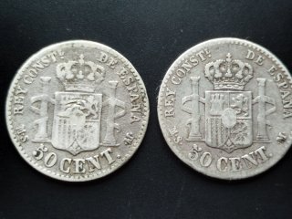 🇪🇸 Lote de 7 monedas de plata de Alfonso XIII