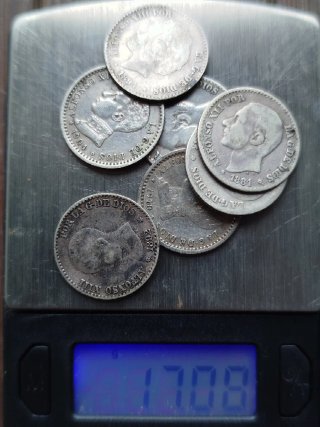 🇪🇸 Lote de 7 monedas de plata de Alfonso XIII