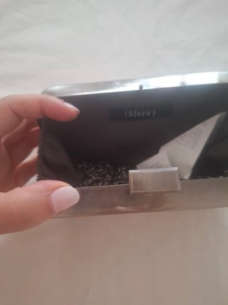 Bolso de mano plateado para fiesta