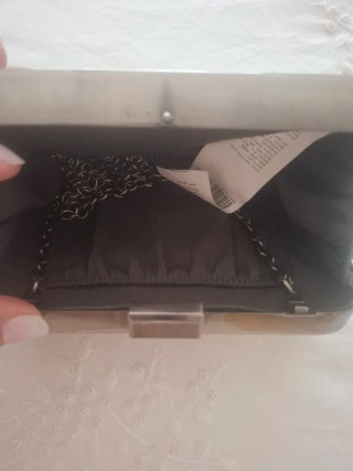 Bolso de mano plateado para fiesta