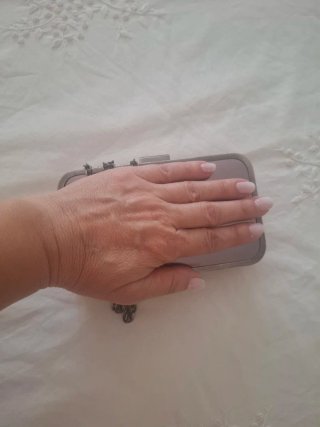 Bolso de mano plateado para fiesta