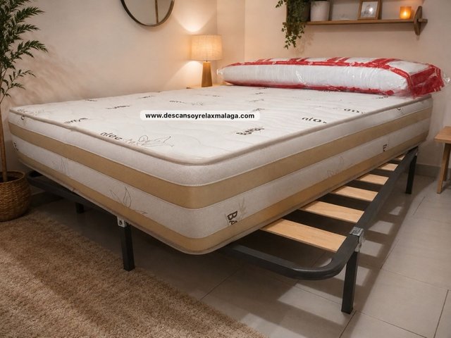 Colchon Oslo viscocarbono, somier y almohada
