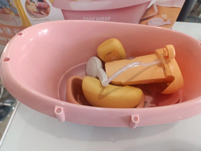 Smoby Baby Nurse – Bañera De Hidromasaje Para Muñecas Con Chorros, Burbujas Y Luces LED, Incluye Accesorios