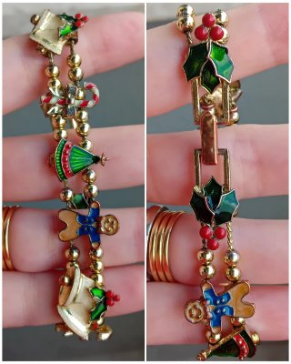 Bracciale vintage Avon slide natalizio