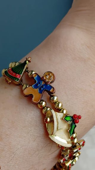 Bracciale vintage Avon slide natalizio