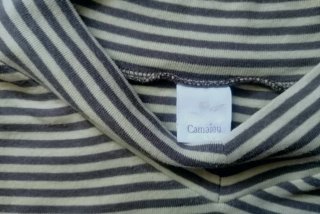 Camiseta Camaieu Talla S Rayas Verde/Gris