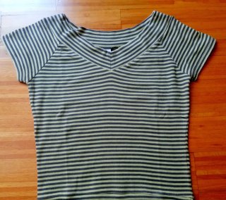 Camiseta Camaieu Talla S Rayas Verde/Gris