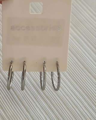 Set de Aros Plateados