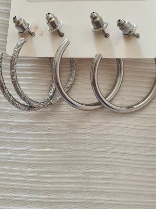 Set de Aros Plateados