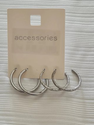 Set de Aros Plateados