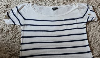 Camiseta marinera Blanco punto fino Talla S