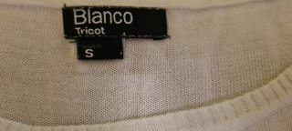 Camiseta marinera Blanco punto fino Talla S
