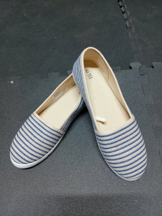 Zapatillas 42 TEX mujer rayas beige y azul