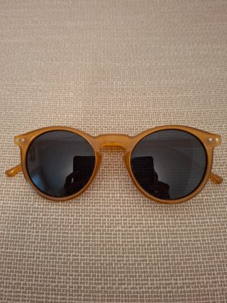 Occhiali da sole rotondi marroni