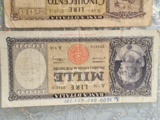 3 Banconote Storiche Italiane Lire 1000 e 500