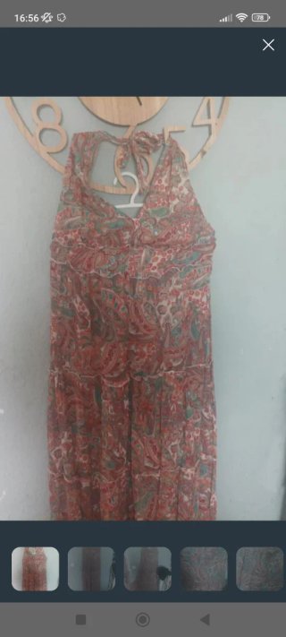 Vestido largo estampado paisley