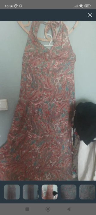 Vestido largo estampado paisley