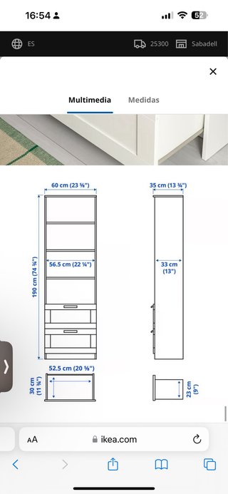 Estantería Ikea con cajones