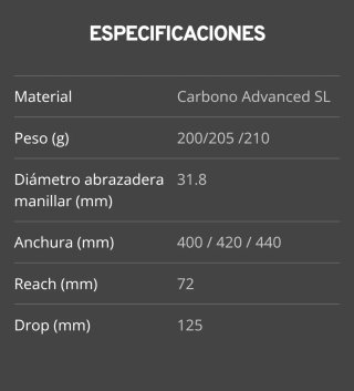 Manillar Giant Contact SLR Aero