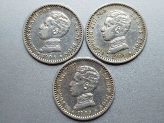 🇪🇸 Lote 9 Monedas Plata 50 Céntimos Alfonso XIII