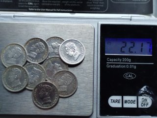 🇪🇸 Lote 9 Monedas Plata 50 Céntimos Alfonso XIII