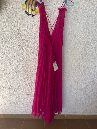 Vestido largo fucsia