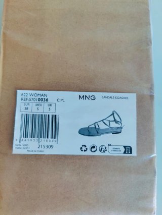 Sandalias Mango Plata Talla 38