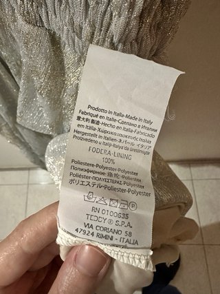 Abito Rinascimento argentato lamé taglia L