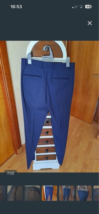 Traje Zara azul chico