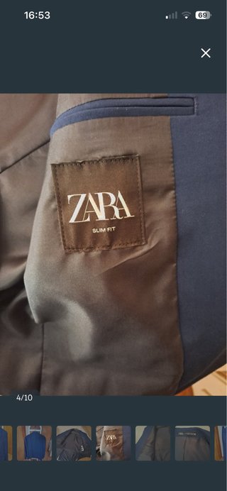 Traje Zara azul chico
