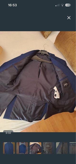 Traje Zara azul chico