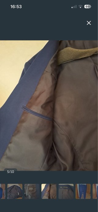 Traje Zara azul chico
