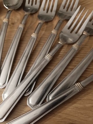 Set posate acciaio cucchiai e forchette vintage