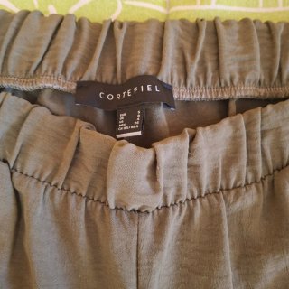 Pantalón fluido verde CORTEFIEL