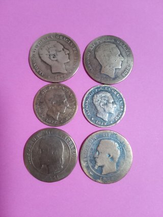 6 M. DE COBRE ANTIGUAS ALFONSO XII - NAPOLEON