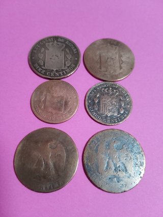 6 M. DE COBRE ANTIGUAS ALFONSO XII - NAPOLEON