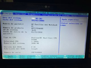 HP Pavilion dv6 - Funciona (sin RAM ni cargador)