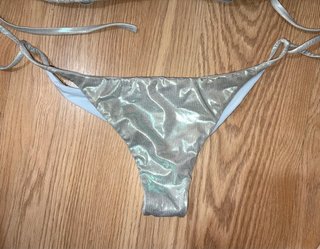 Bikini Calzedonia plateado metalizado brillante